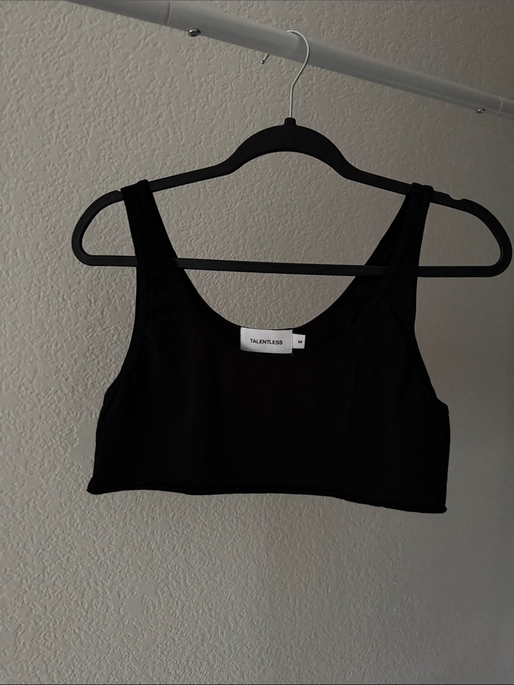 TALENTLESS Black Cropped Tank Top with Wide Straps